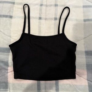 H&M Black Ribbed Camisole Top